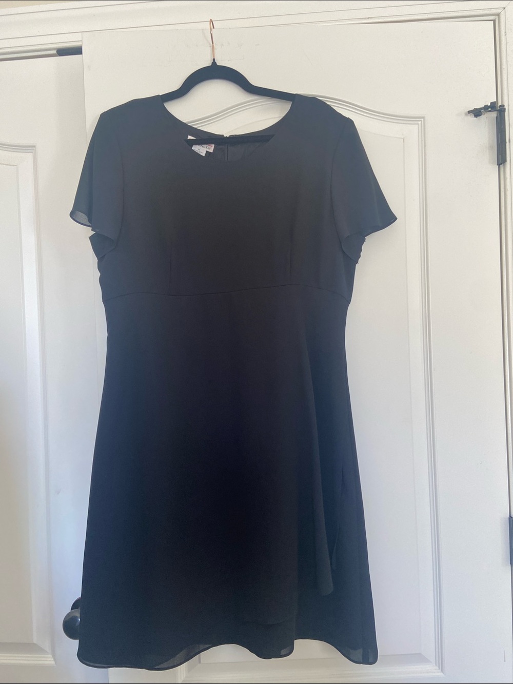 Talbots Black Short Flutter-Sleeve Mini Dress
